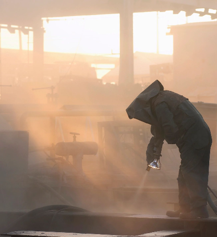 Mobile soda blasting equipment in the field — Bob's Blasting Service